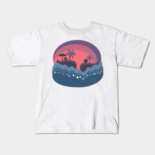 Sunset on the beach Kids T-Shirt